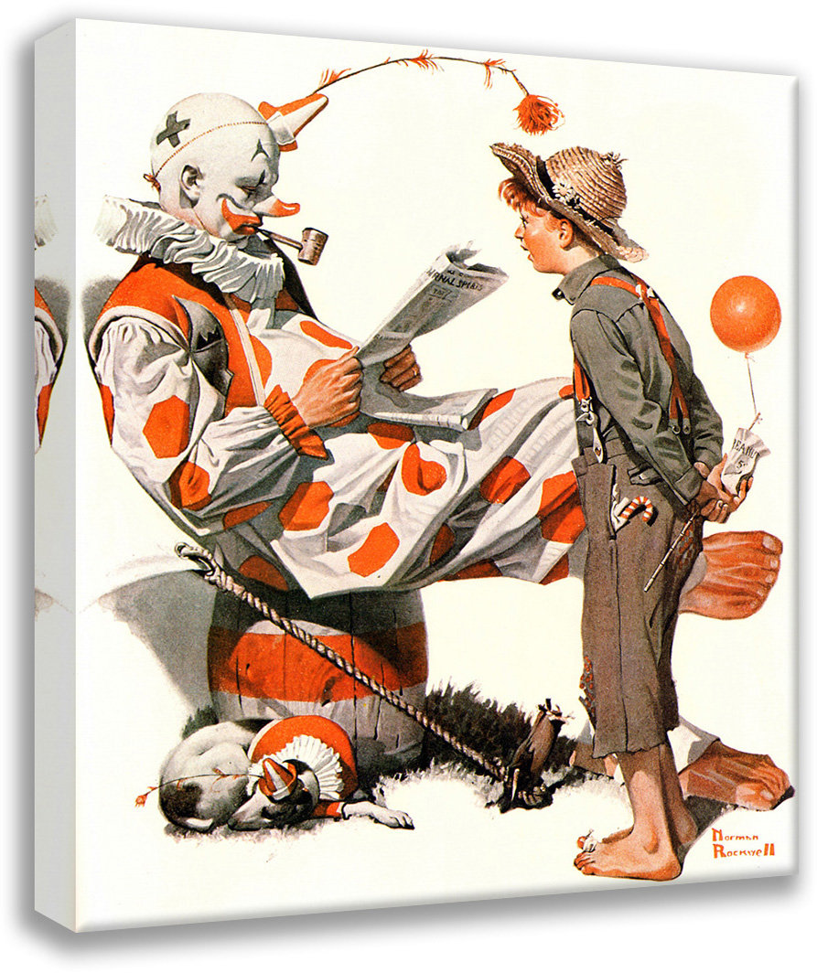 Lark Manor™ Off Duty Clown by Norman Rockwell Gallery Wrapped